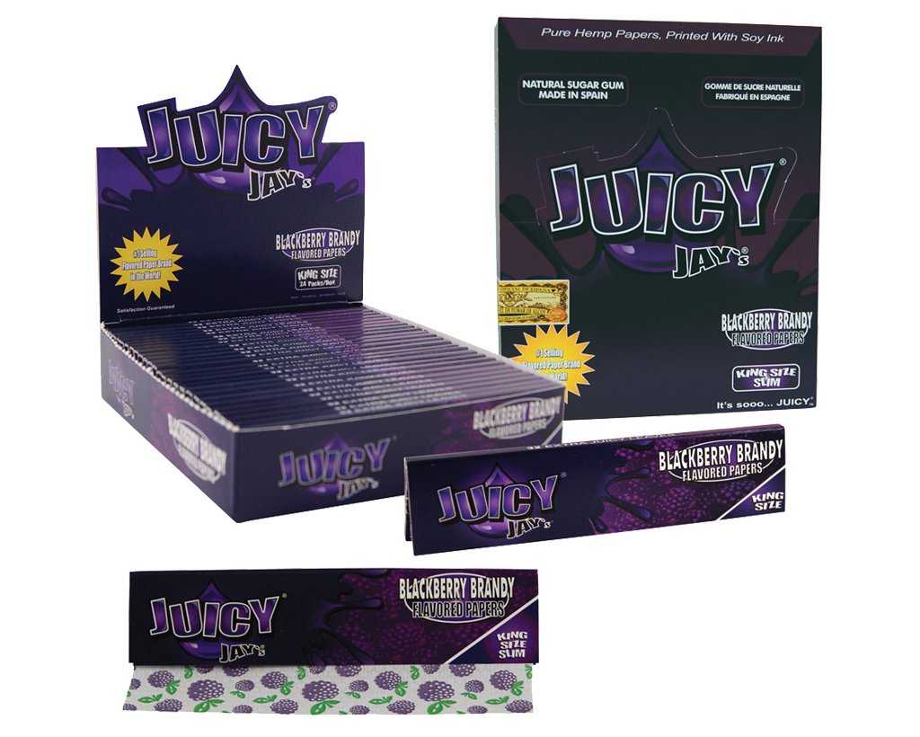Juicy Jays King Size Slim Blackberry Brandy - 12 Heftchen