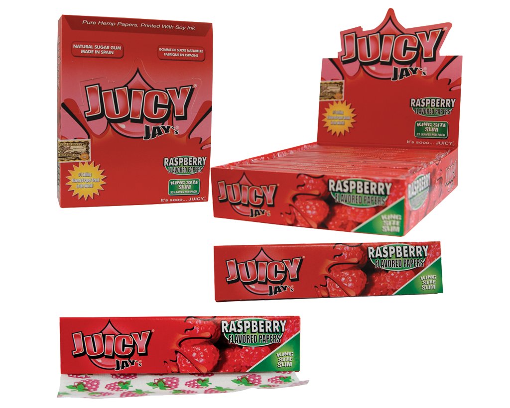 Juicy Jays King Size Slim Raspberry - 3 Boxen