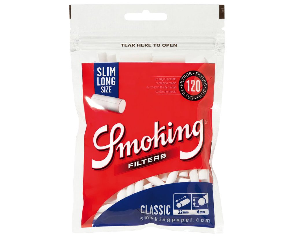 Smoking Classic Zigarettenfilter Slim Long 6mm - 15 Packungen